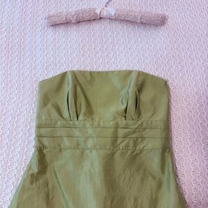 Jenny Yoo | 100% Silk Green Strapless Gown | Bridesmaid, Silk, Wedding Guest